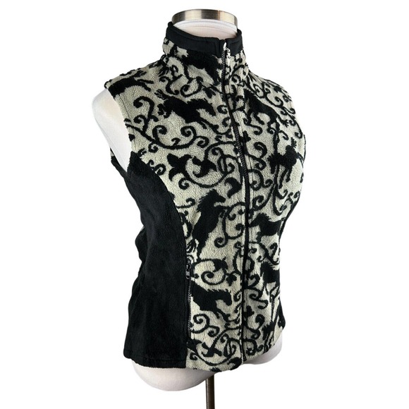 Kerrits Horse Print Equestrian Full Zip Fleece Vest Women's Size Large H14693 - Picture 3 of 16